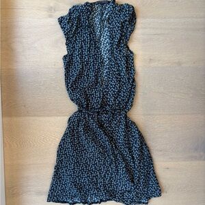 Brandy Melville Navy Blue Floral Wrap Dress